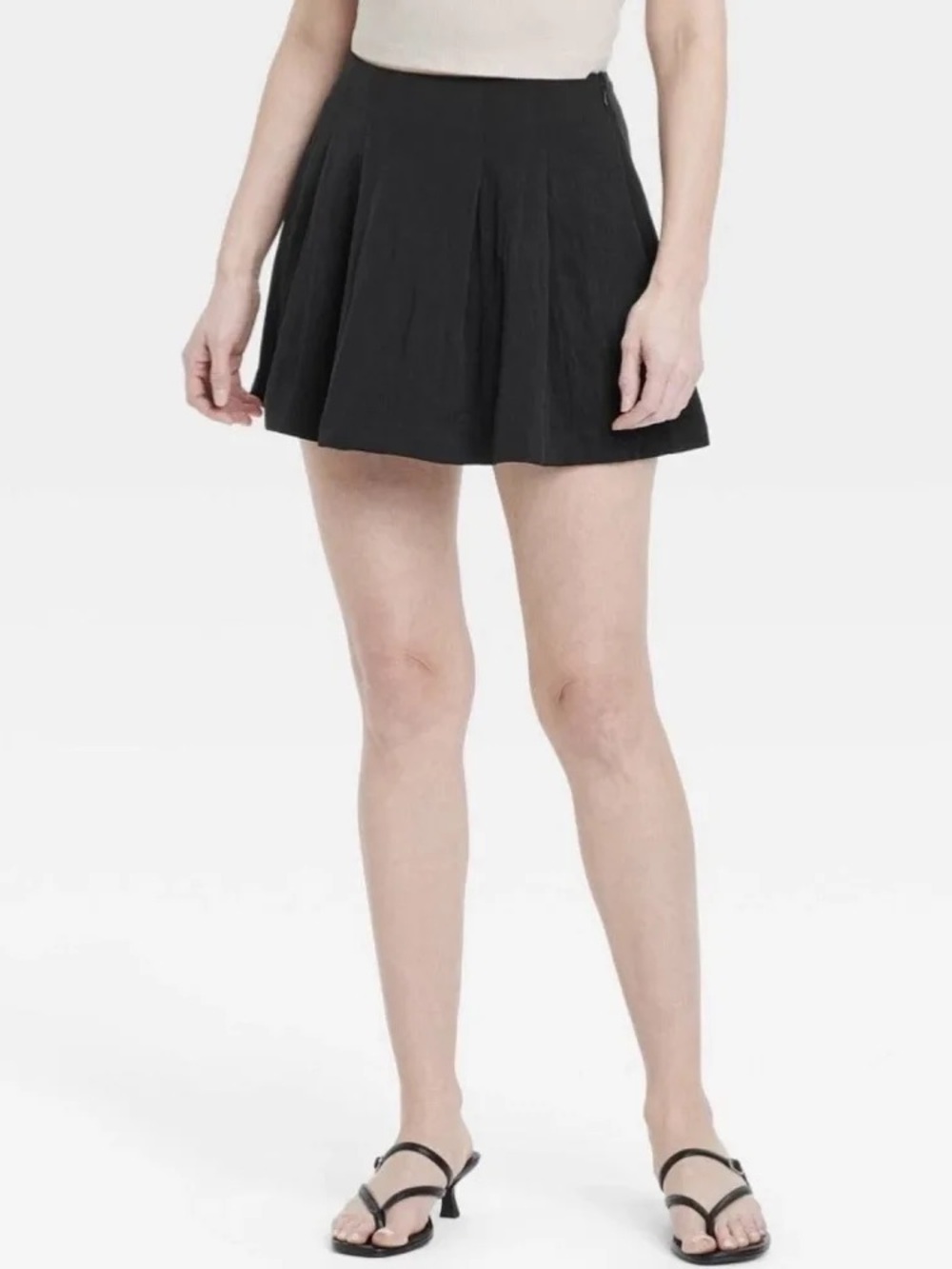 a new day : Casual Black Pleated Skort